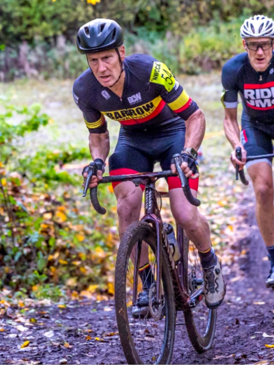 Mark racing on his bike