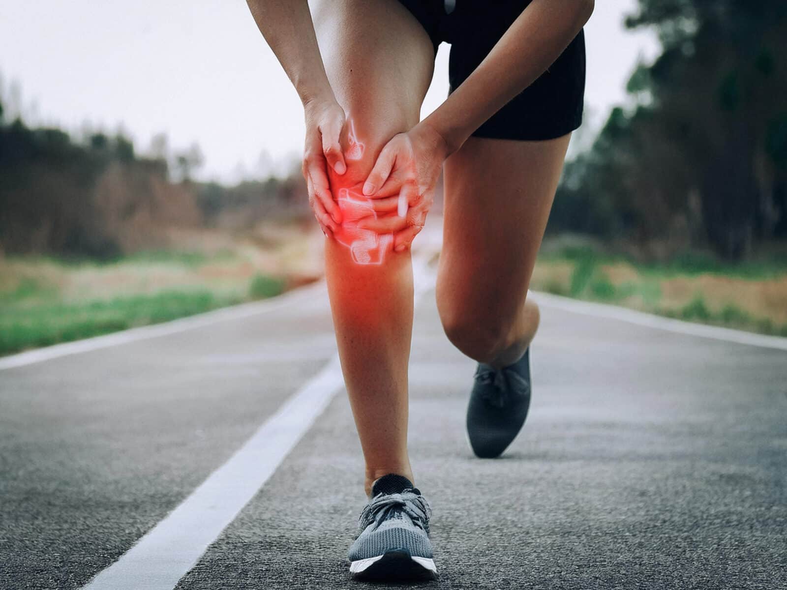 Lady with a knee Injury whilst exercising