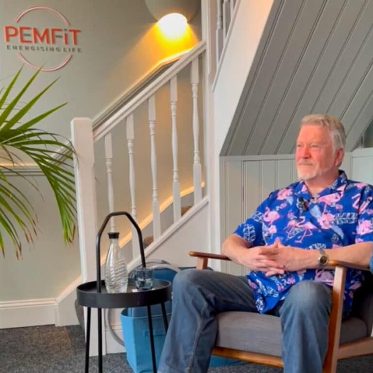 Stan Currier being interviewed at PEMFiT for his client testimonial