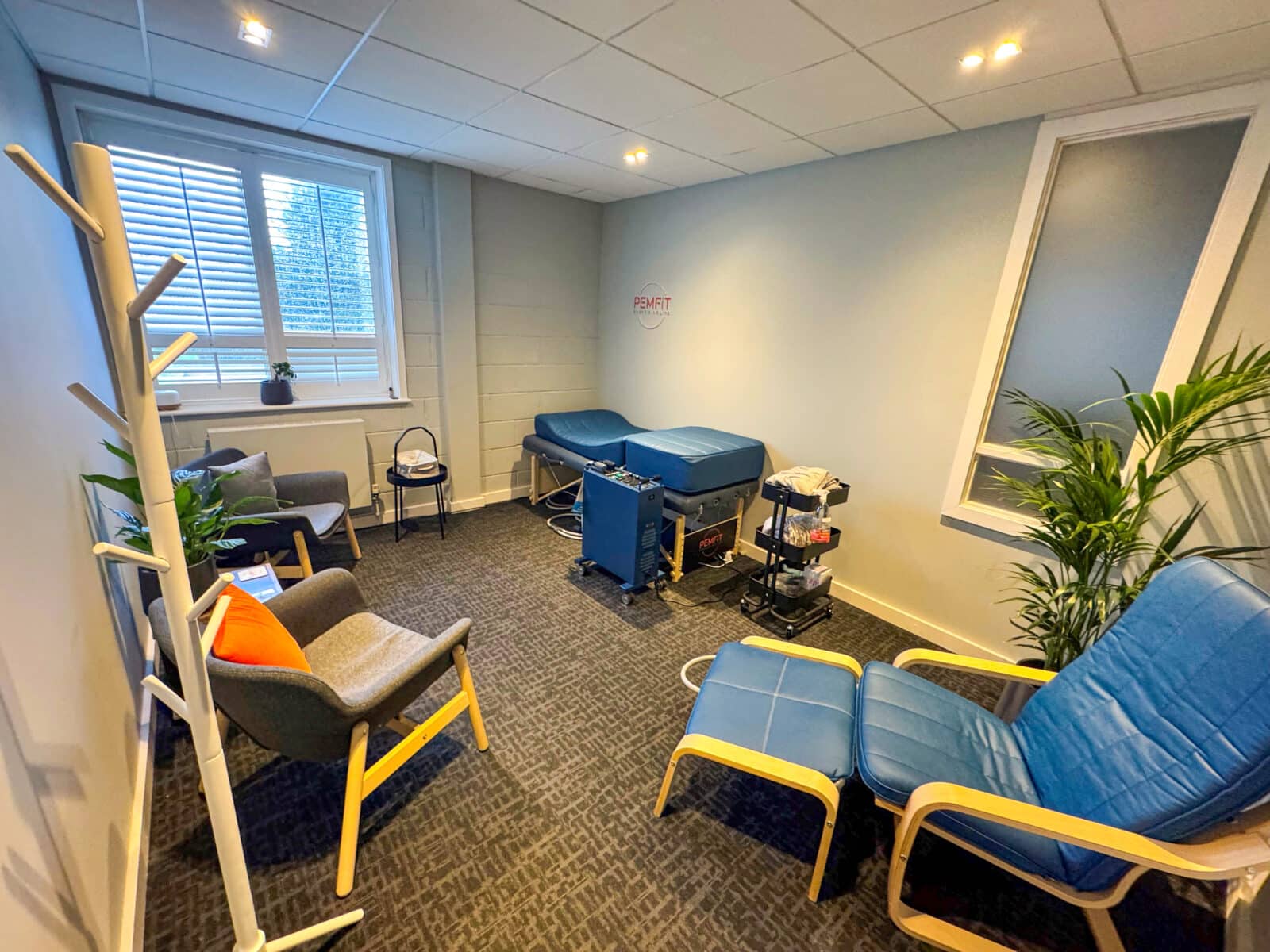 F - The relaxing PEMFiT Studio with High-PoweredPulse XL PEMF machine, contoured bed, chair and accessories